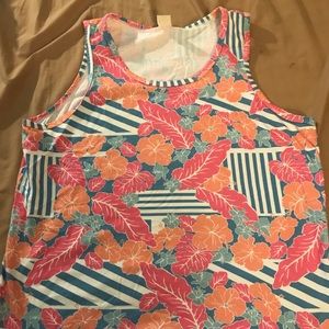 Chubbies Floral Striped Pattern Tank Top - Large